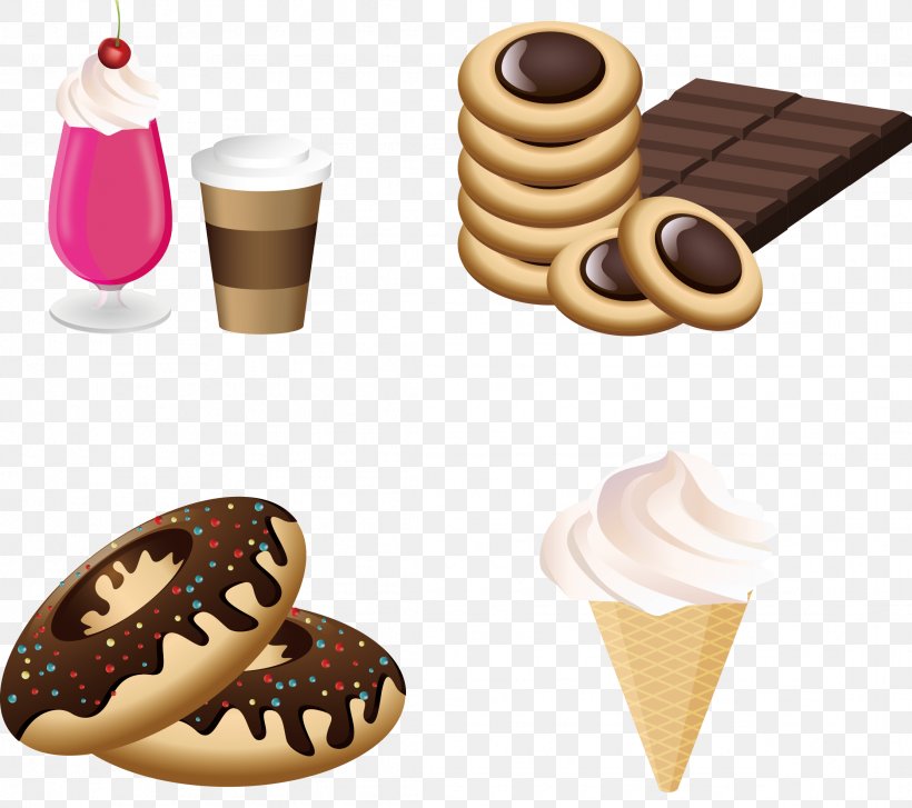 Ice Cream Fast Food Doughnut Pizza French Fries, PNG, 2226x1976px, Ice Cream, Chocolate, Dairy Product, Dessert, Doughnut Download Free