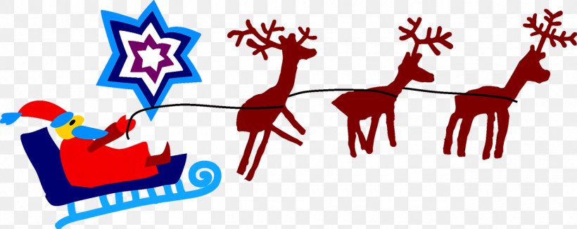 Reindeer Santa Claus Christmas Clip Art, PNG, 1300x518px, Watercolor, Cartoon, Flower, Frame, Heart Download Free