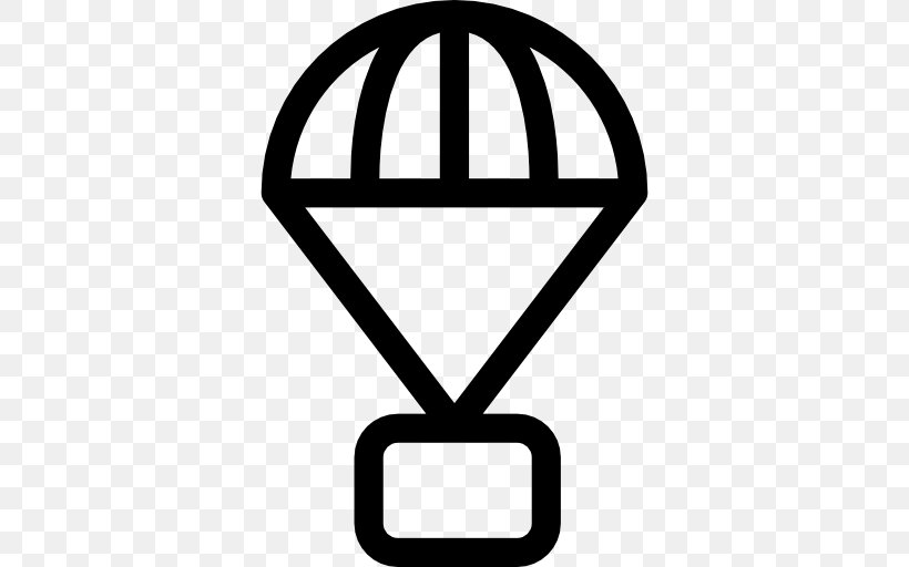 Parachute Parachuting, PNG, 512x512px, Parachute, Airplane, Area, Black, Black And White Download Free