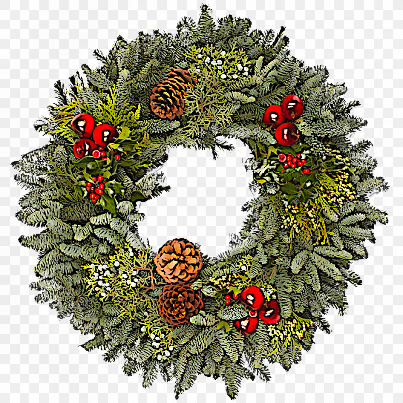 Christmas Decoration, PNG, 960x960px, Wreath, Christmas Decoration, Conifer, Fir, Holly Download Free