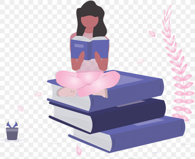 Girl Book Reading, PNG, 3000x2450px, Girl, Book, Reading, Sitting, Violet Download Free