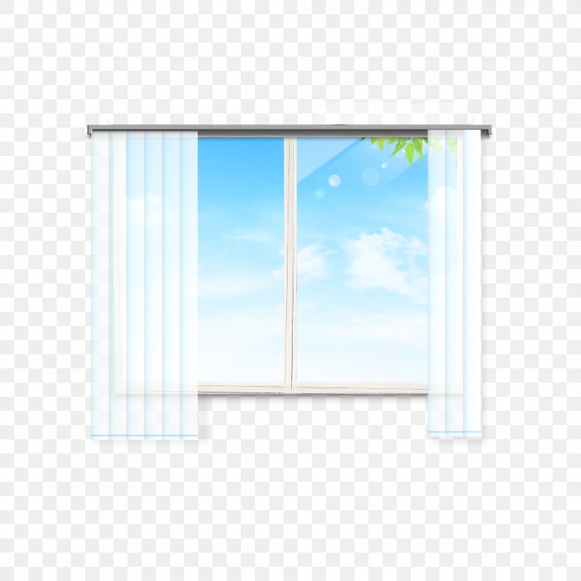 Window Daylighting Curtain, PNG, 4000x4000px, Window, Architecture, Area, Blue, Curtain Download Free