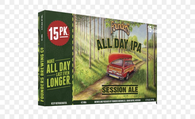 Founders Brewing Company Founder's All Day IPA India Pale Ale Beer, PNG, 500x500px, Founders Brewing Company, Advertising, Alcohol By Volume, Alcoholic Drink, Ale Download Free