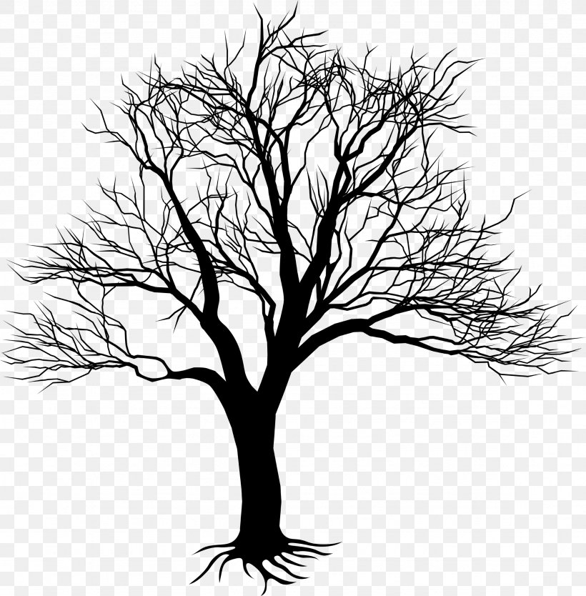 Silhouette Tree Royalty-free, PNG, 2357x2400px, Silhouette, Black And White, Branch, Flower, Flowering Plant Download Free