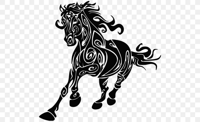 Horse Wall Decal Sticker Clip Art, PNG, 500x500px, Horse, Animal, Art, Black And White, Decal Download Free