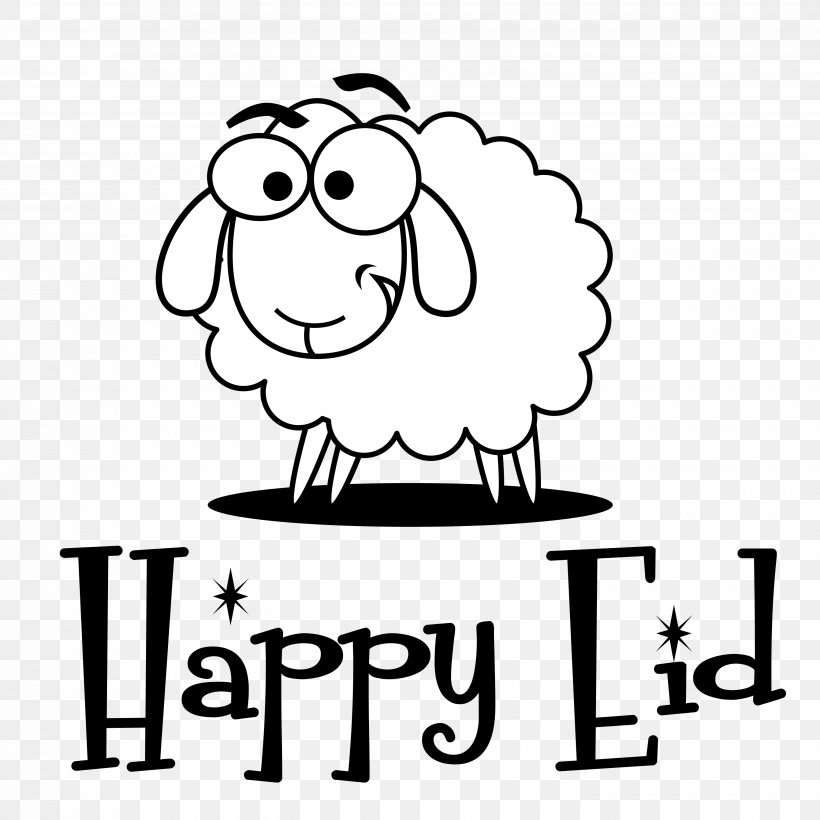 Happy Eid Sheep., PNG, 3500x3500px, Watercolor, Cartoon, Flower, Frame, Heart Download Free