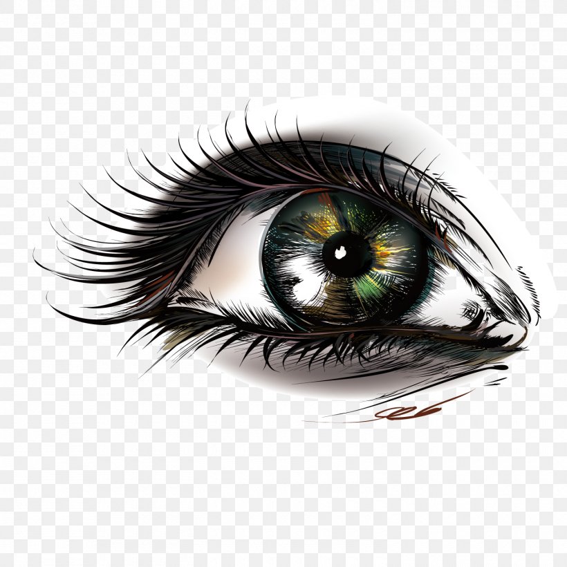 Eye Euclidean Vector, PNG, 1500x1500px, Watercolor, Cartoon, Flower, Frame, Heart Download Free