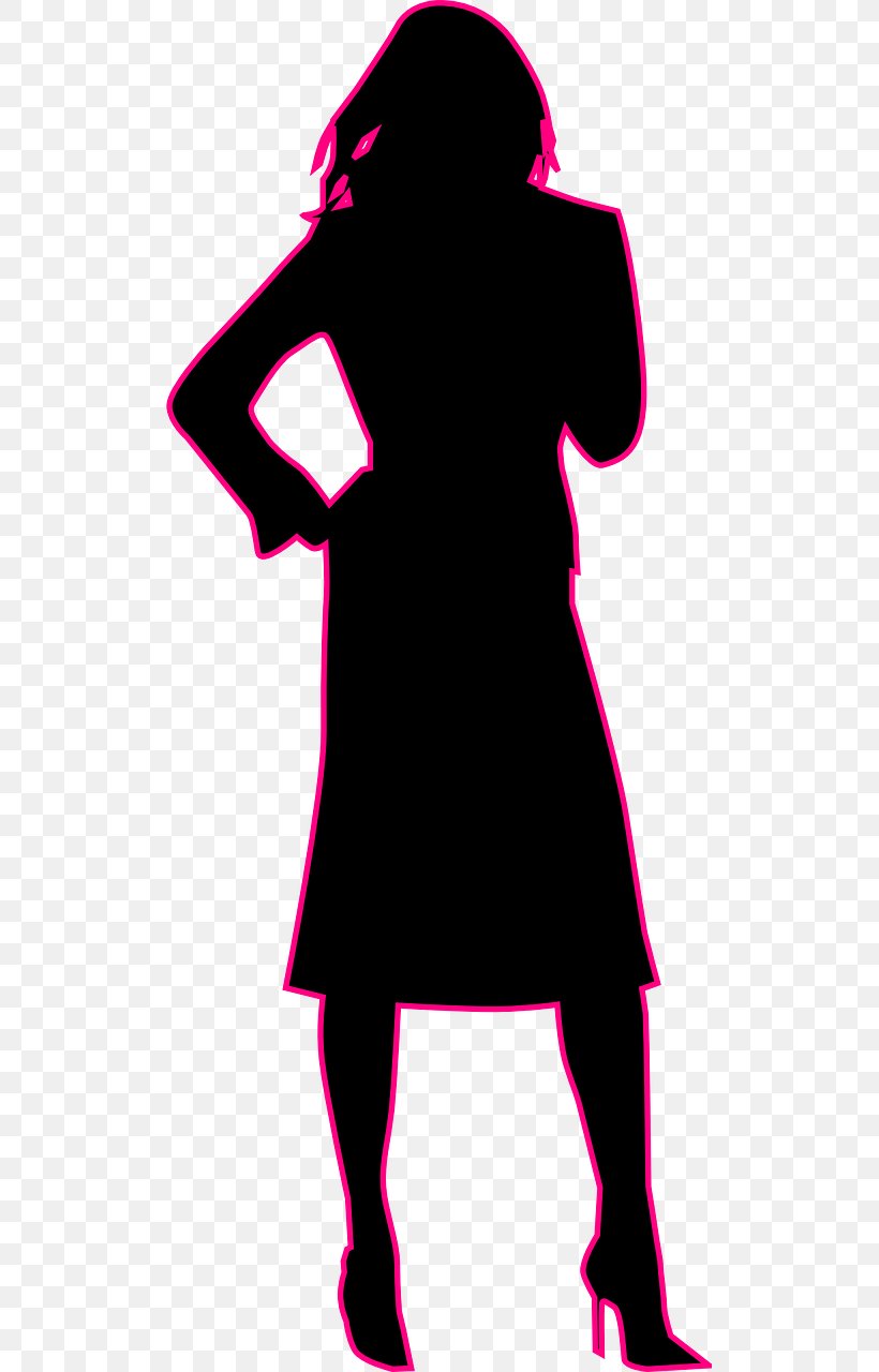 Silhouette Woman Clip Art, PNG, 640x1280px, Silhouette, Artwork, Black, Black And White, Drawing Download Free