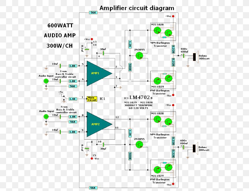 Audio Power Amplifier Circuit Diagram Electronic Circuit Electronics, PNG, 570x629px, Audio Power Amplifier, Amplifier, Area, Audio, Audio Power Download Free