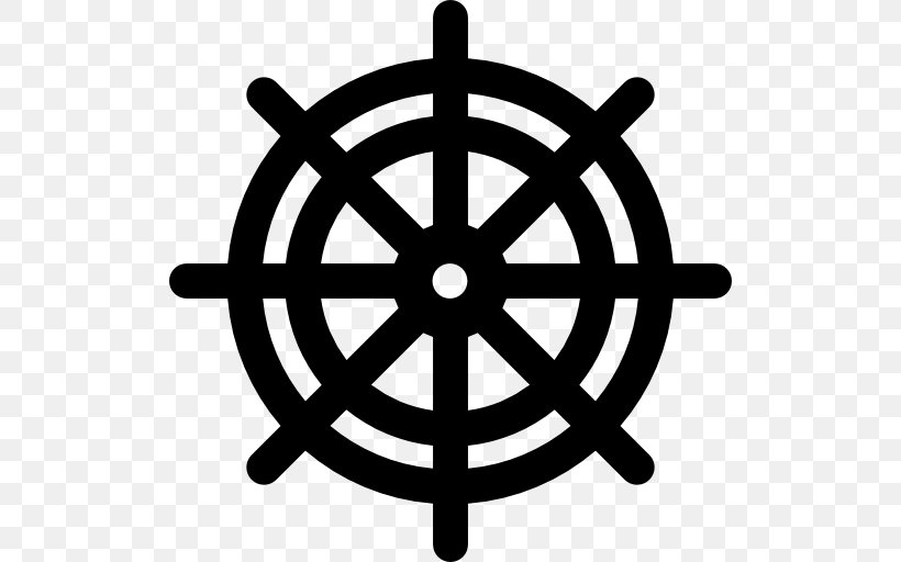 Dharmachakra Boudhanath Buddhism Buddhist Symbolism Ship's Wheel, PNG, 512x512px, Dharmachakra, Black And White, Boudhanath, Buddhism, Buddhism And Hinduism Download Free