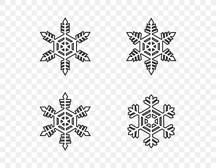 Snowflake Tattoo Clip Art, PNG, 640x640px, Snowflake, Area, Black And White, Crystal, Ice Download Free