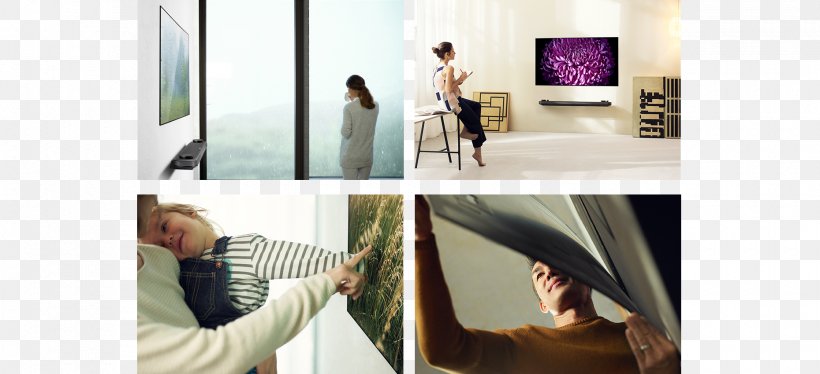 OLED 4K Resolution LG High-dynamic-range Imaging Television Set, PNG, 1860x850px, 4k Resolution, Oled, Floor, Flooring, Furniture Download Free