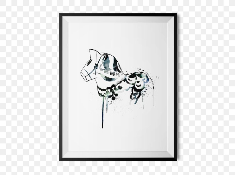 Dalecarlian Horse Poster Paper, PNG, 500x610px, Dalecarlian Horse, Art, Artwork, Black And White, Bone Download Free