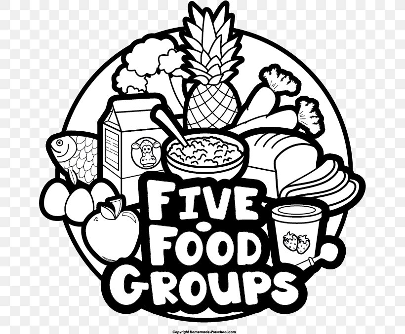 Food Group Vegetable Black And White Clip Art, PNG, 662x677px, Food, Area, Artwork, Black And White, Brand Download Free