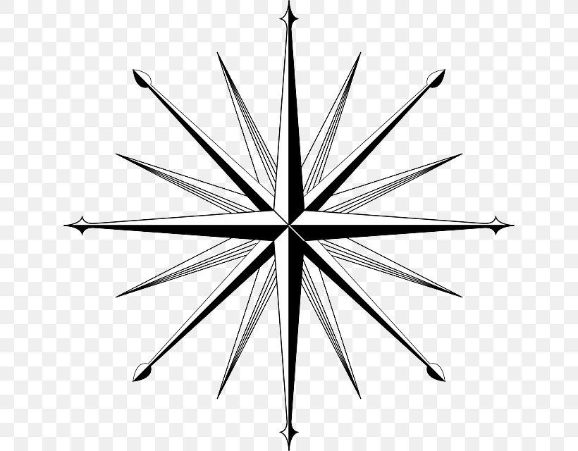 Compass Rose Wind Rose North Clip Art, PNG, 640x640px, Compass Rose, Black And White, Classical Compass Winds, Compass, Diagram Download Free