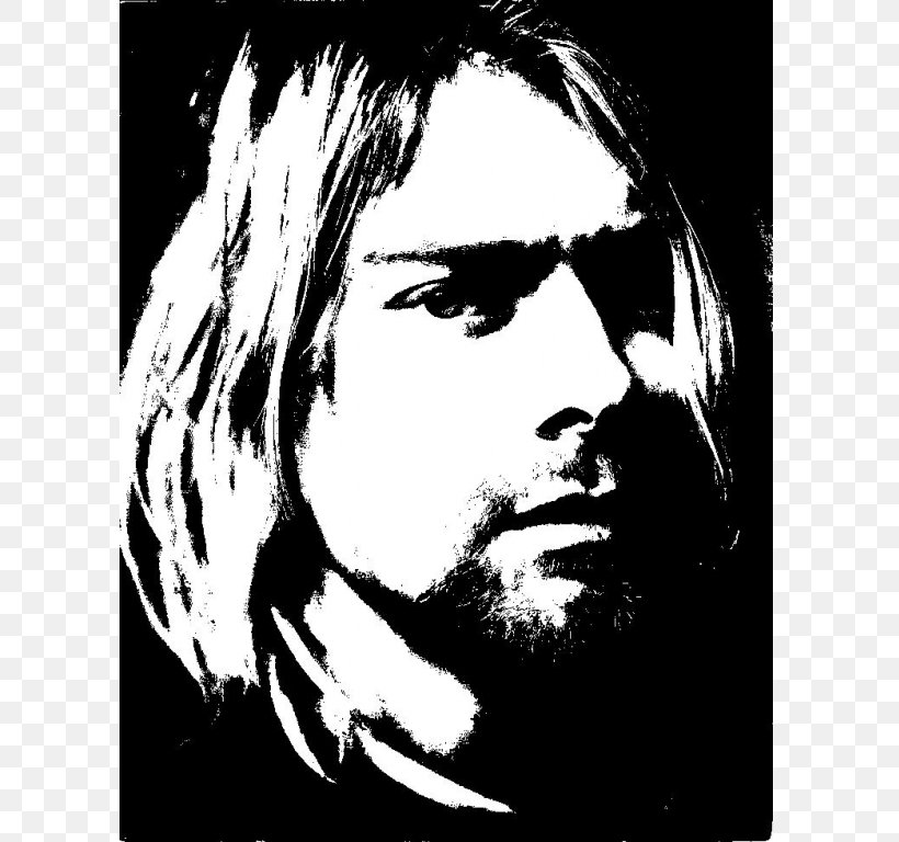 Kurt Cobain Nirvana The Vaselines Stencil Drawing, PNG, 768x768px, Watercolor, Cartoon, Flower, Frame, Heart Download Free