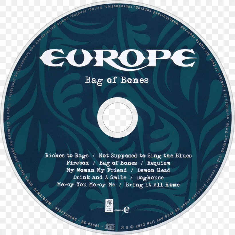 Compact Disc Bag Of Bones Europe DVD Album, PNG, 1000x1000px, Watercolor, Cartoon, Flower, Frame, Heart Download Free