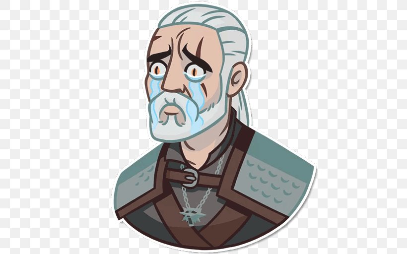 The Witcher Geralt Of Rivia Telegram Sticker Video Game, PNG, 512x512px, Witcher, Art, Breakfast, Character, Facial Hair Download Free