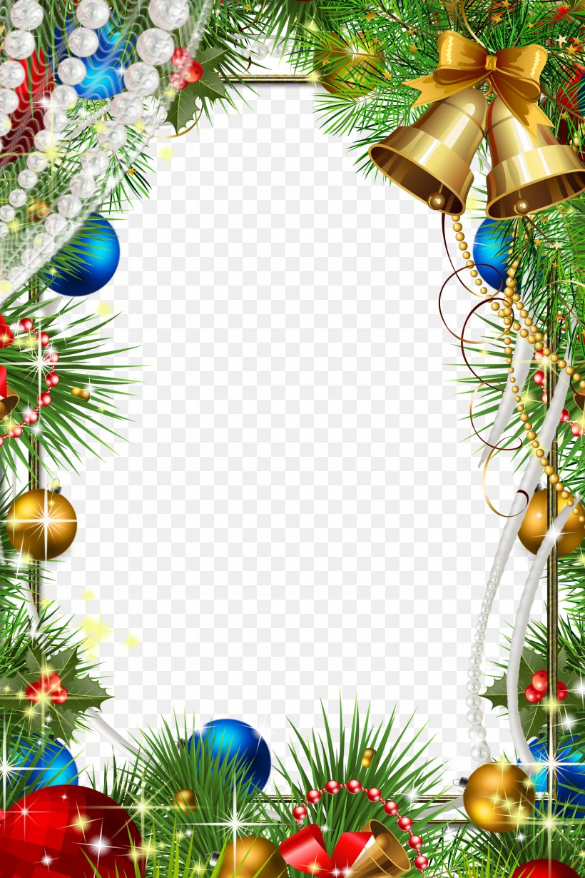 Christmas Decoration Picture Frame, PNG, 3000x4500px, Santa Claus, Branch, Christmas, Christmas Decoration, Christmas Ornament Download Free