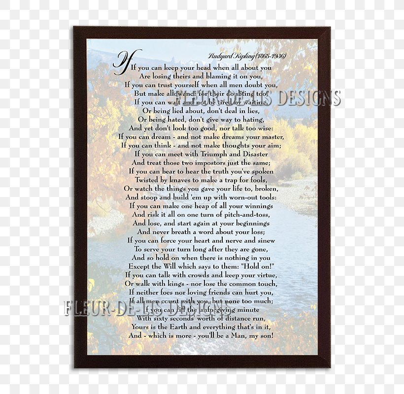 If By Rudyard Kipling If, PNG, 600x800px, Commemorative Plaque, Doubt, Fleurdelis, Picture Frame, Picture Frames Download Free