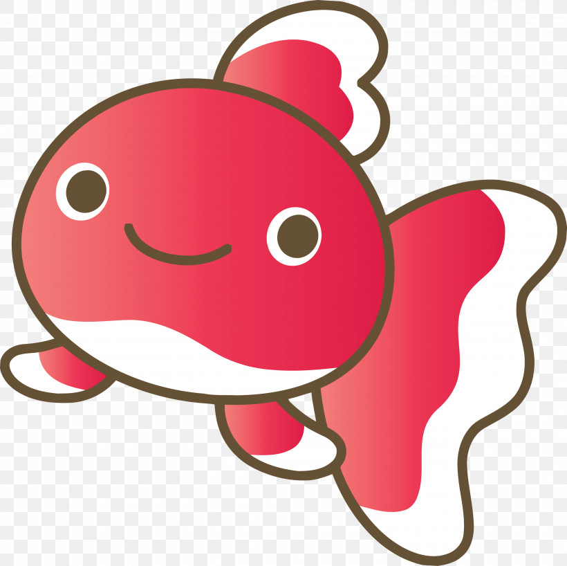 Baby Goldfish Goldfish, PNG, 3000x2993px, Baby Goldfish, Cartoon, Goldfish, Lip, Magenta Download Free