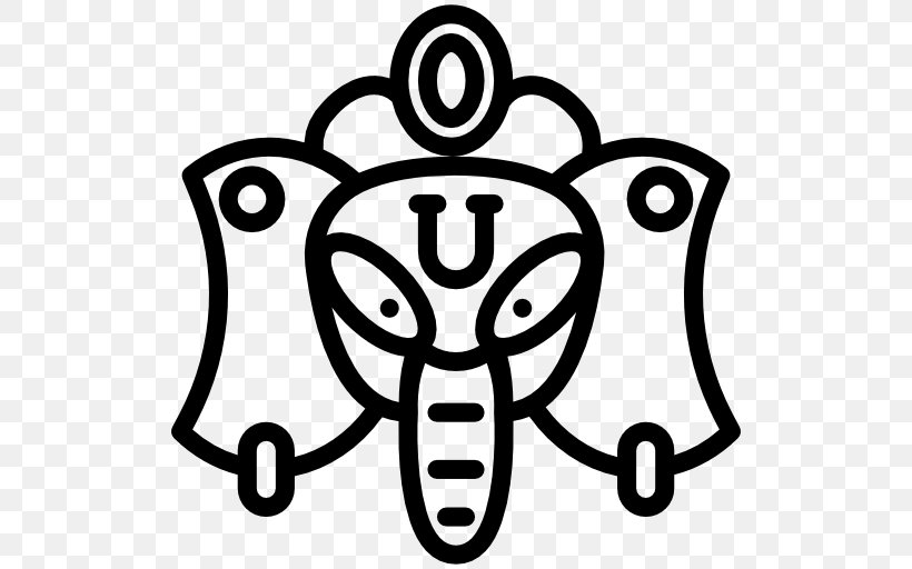 Ganesha Hinduism Religion Hindu Mythology Chakra, PNG, 512x512px, Ganesha, Black And White, Chakra, Head, Hindu Mythology Download Free