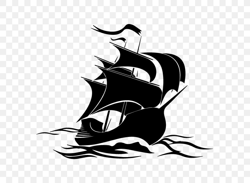 Sailing Ship Wall Decal Boat Logo Piracy, PNG, 600x600px, Sailing Ship, Art, Artwork, Black, Black And White Download Free