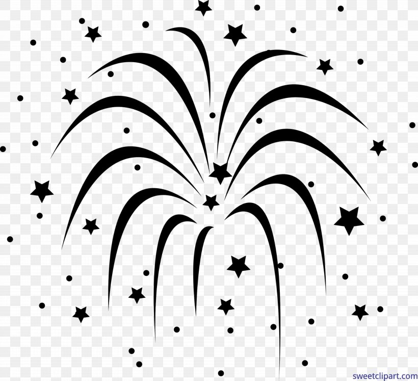 Fireworks Black And White Clip Art, PNG, 6900x6287px, Watercolor, Cartoon, Flower, Frame, Heart Download Free