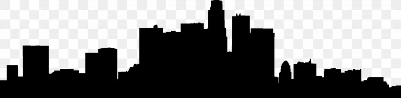 Downtown Los Angeles Skyline Silhouette Drawing, PNG, 2554x628px, Downtown Los Angeles, Black And White, Cartoon, City, Cityscape Download Free