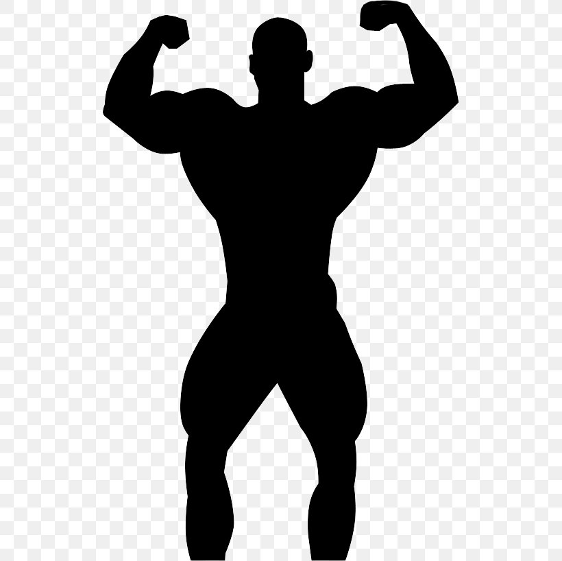 Silhouette Professional Bodybuilding Physical Fitness, PNG, 520x818px, Silhouette, Arm, Biceps, Black And White, Bodybuilding Download Free