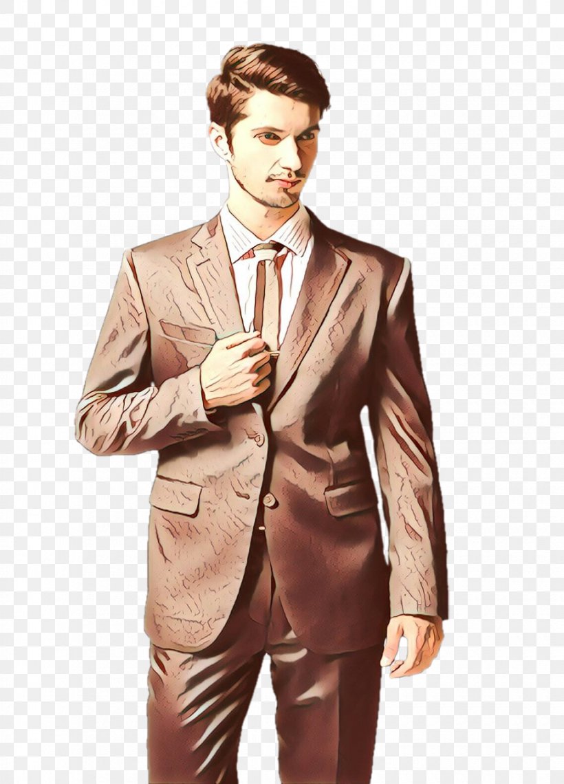 Suit Clothing Formal Wear Outerwear Gentleman, PNG, 920x1280px, Cartoon, Beige, Blazer, Brown, Clothing Download Free