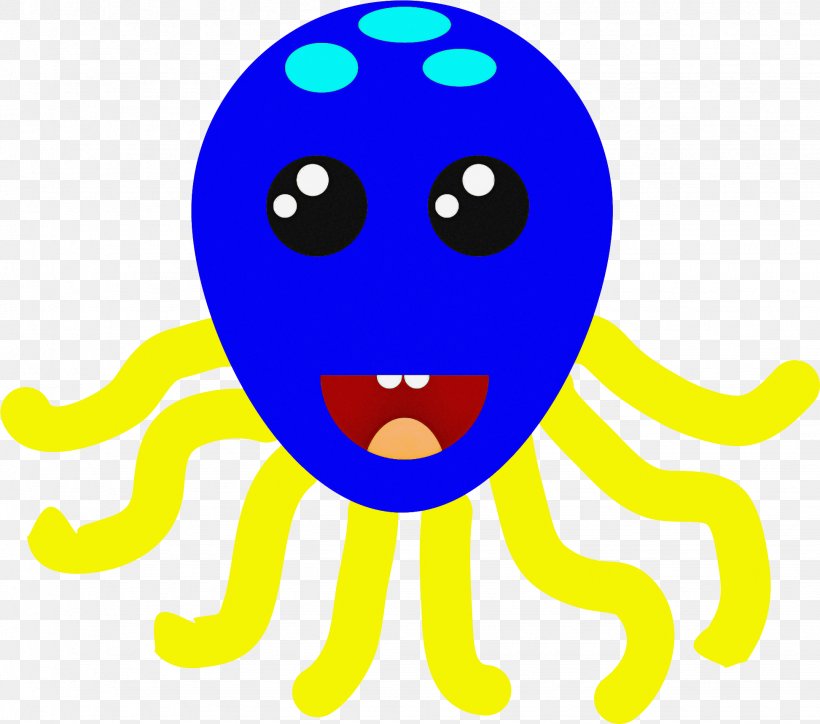 Octopus Cartoon, PNG, 1945x1719px, Smiley, Blue, Cartoon, Electric Blue, Emoticon Download Free
