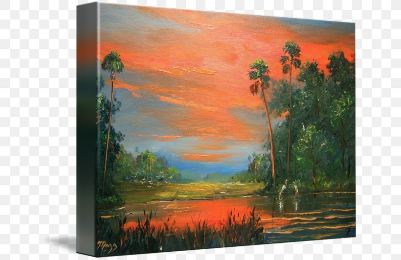 Painting Bayou Acrylic Paint Marsh Wetland, PNG, 650x533px, Painting, Acrylic Paint, Acrylic Resin, Art, Artwork Download Free