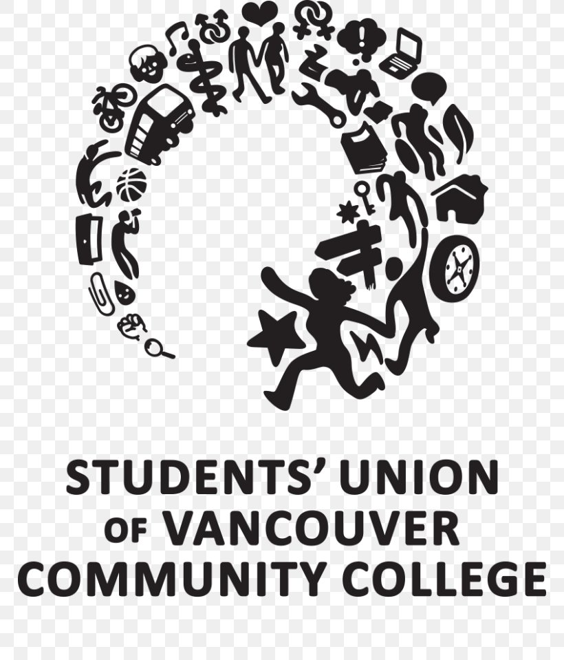 Vancouver Community College Students' Union Logo, PNG, 768x959px, Vancouver Community College, Area, Bc Federation Of Labour, Black And White, Brand Download Free
