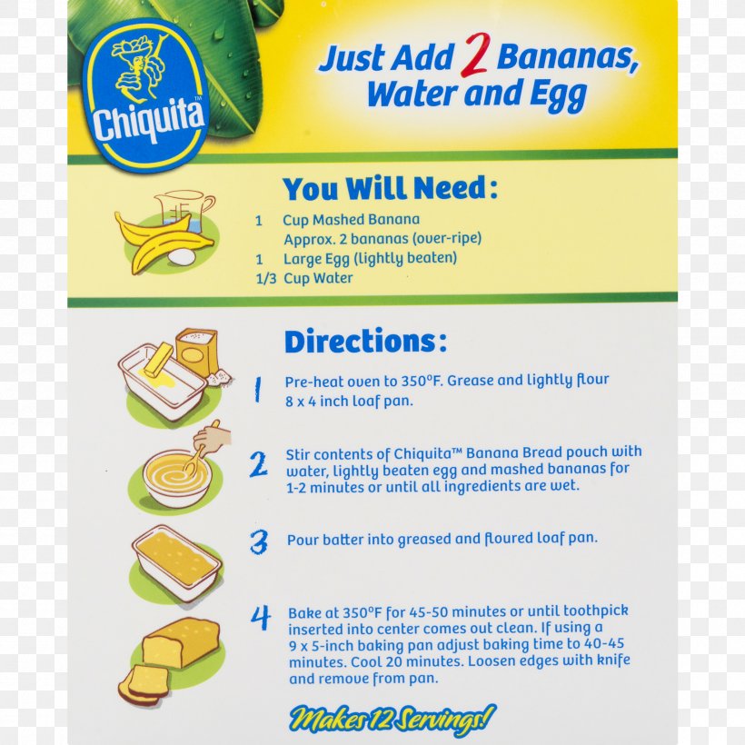Banana Bread Chiquita Brands International Food, PNG, 1800x1800px, Banana Bread, Area, Banana, Brand, Bread Download Free