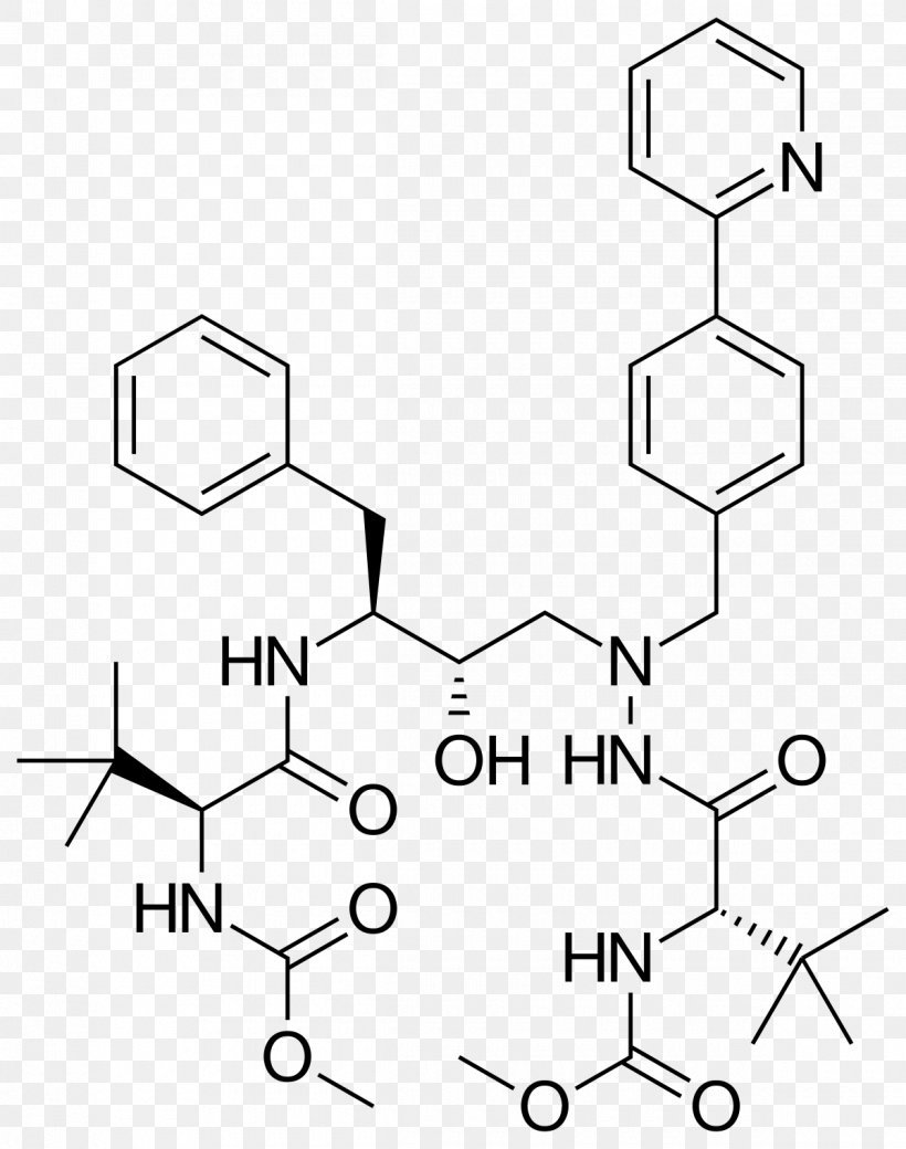 Atazanavir Protease Inhibitor AIDS Pharmaceutical Drug HIV-associated Lipodystrophy, PNG, 1200x1523px, Atazanavir, Aids, Antiviral Drug, Area, Black And White Download Free