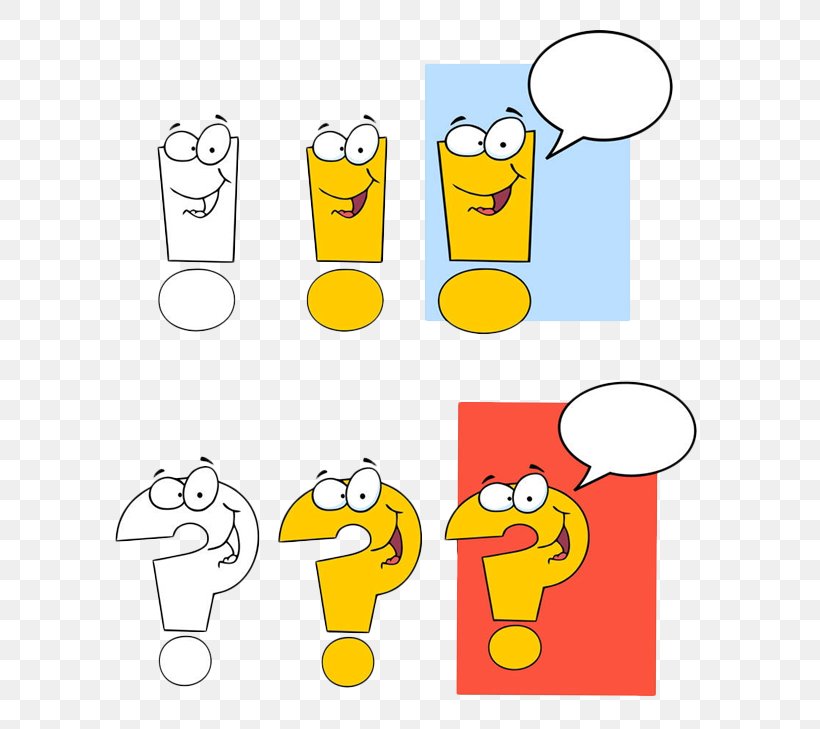 Cartoon Exclamation Mark Question Mark Illustration, PNG, 729x729px, Cartoon, Area, Character, Drawing, Emoticon Download Free