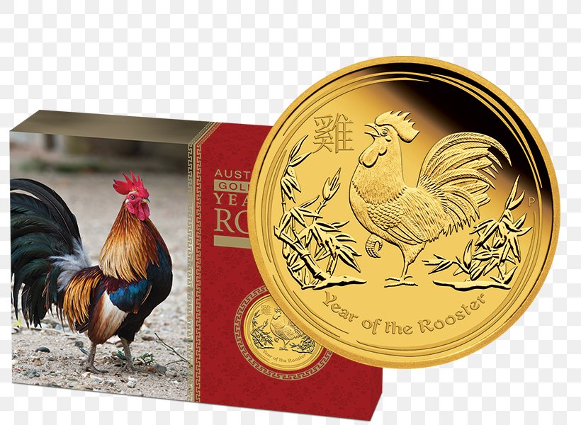 Perth Mint Rooster Seaside Edelmetalle Gold Coin, PNG, 800x600px, 2017, Perth Mint, Australian Lunar, Chicken, Coin Download Free