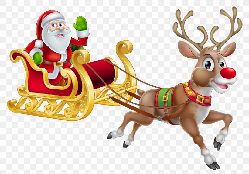 Santa Claus Reindeer Christmas Clip Art, PNG, 4000x2793px, Santa Claus, Christmas, Christmas Decoration, Christmas Ornament, Deer Download Free