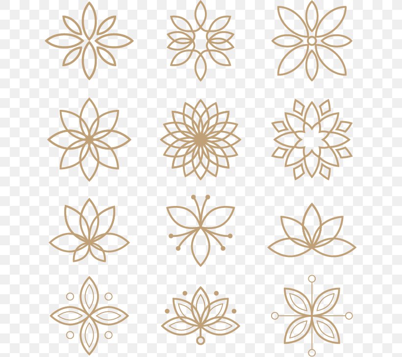 Flower Euclidean Vector Icon, PNG, 637x728px, Flower, Gold, Hexagon, Nelumbo Nucifera, Raster Graphics Download Free