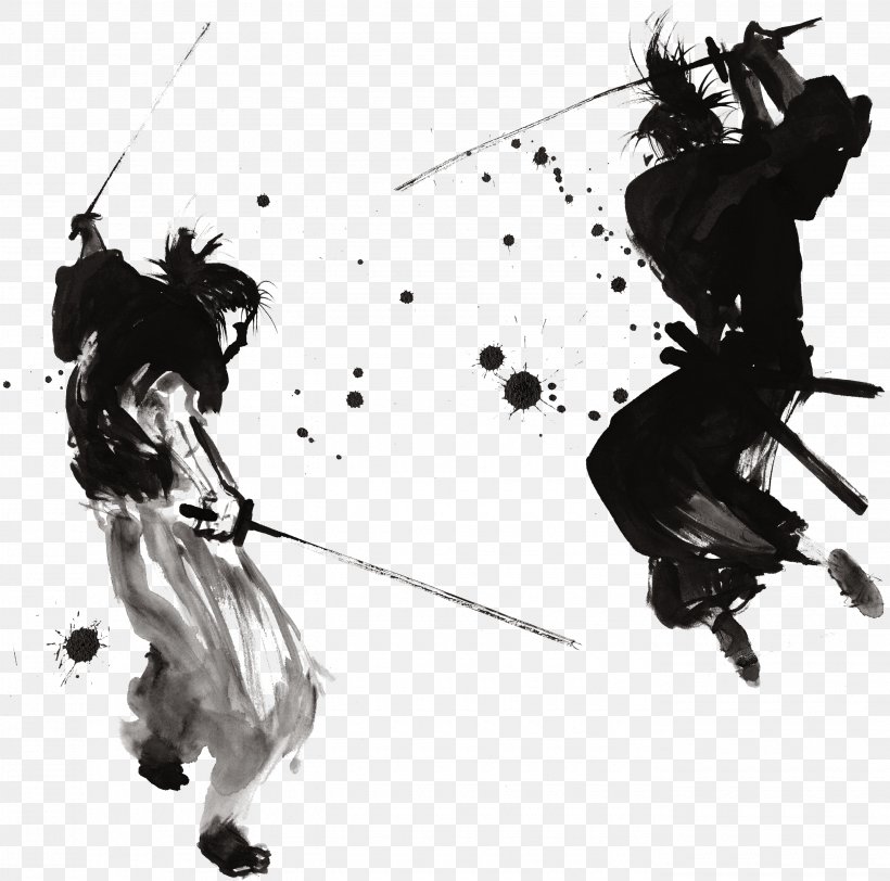 Samurai Drawing Painting Art Warrior, PNG, 2780x2756px, Watercolor, Cartoon, Flower, Frame, Heart Download Free