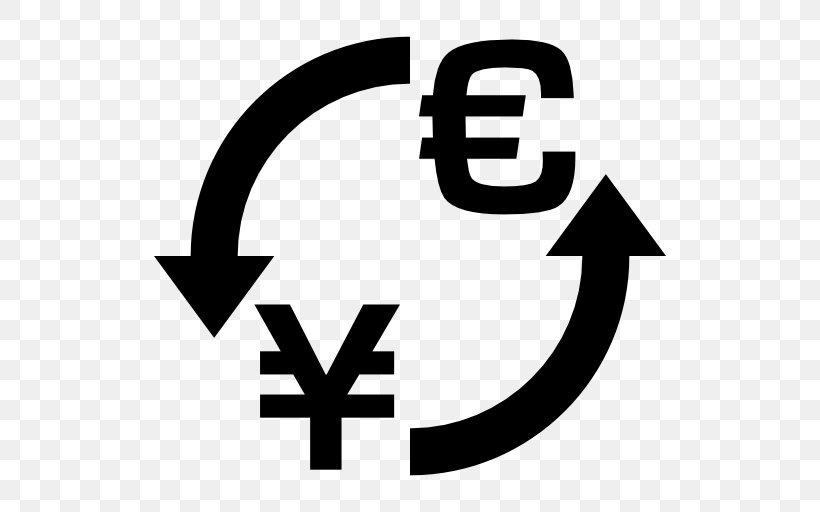 Currency Symbol Japanese Yen Euro Pound Sign, PNG, 512x512px, Currency Symbol, Area, Black And White, Brand, Bureau De Change Download Free