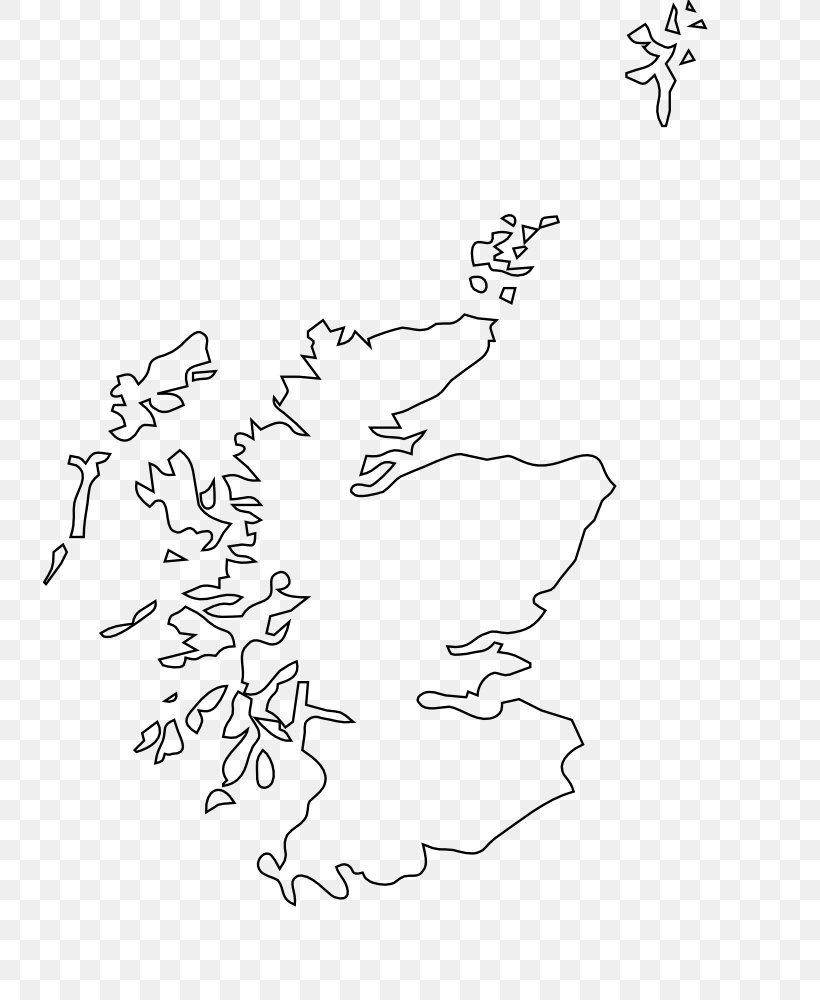 Scotland Blank Map Outline Clip Art, PNG, 733x1000px, Scotland, Area, Art, Auto Part, Black Download Free