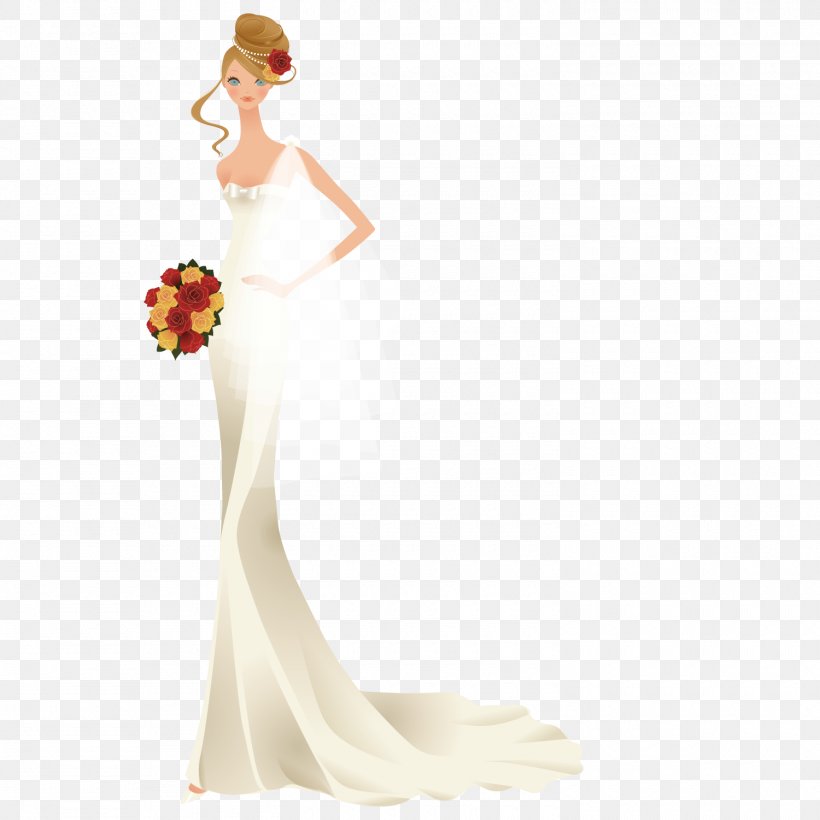 Wedding Dress Shoulder Bride Party Dress, PNG, 1500x1500px, Watercolor, Cartoon, Flower, Frame, Heart Download Free