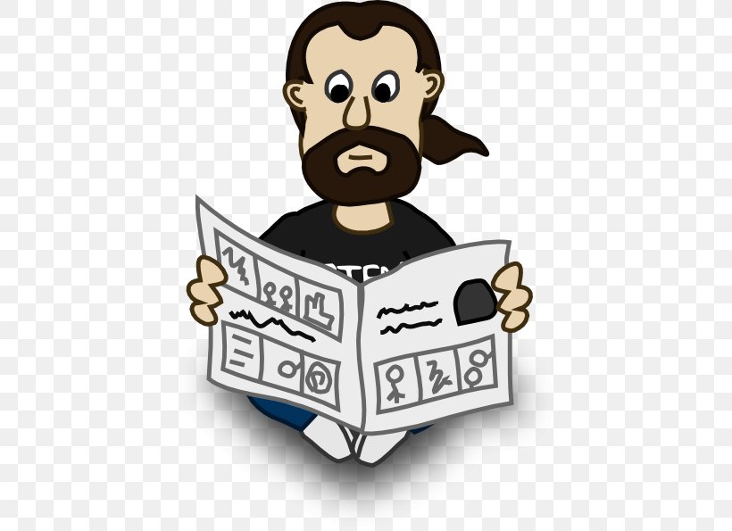 Newspaper Clip Art, PNG, 438x595px, Newspaper, Cartoon, Communication, Facial Hair, Free Content Download Free