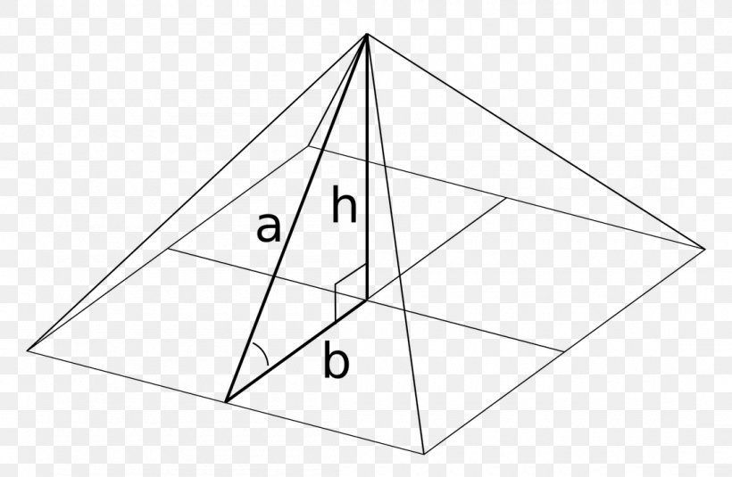 Square Pyramid Mathematics Golden Ratio Apothem, PNG, 1100x719px, Pyramid, Apothem, Area, Base, Black And White Download Free
