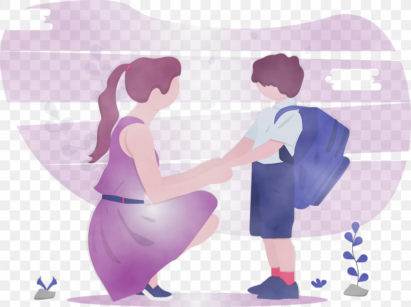 Purple Cartoon Violet Love Gesture, PNG, 2999x2244px, Back To School, Animation, Boy, Cartoon, Dance Download Free