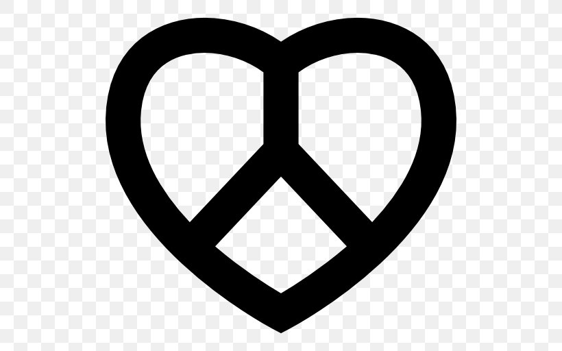 Peace Symbols, PNG, 512x512px, Peace Symbols, Area, Black And White, Free Love, Heart Download Free