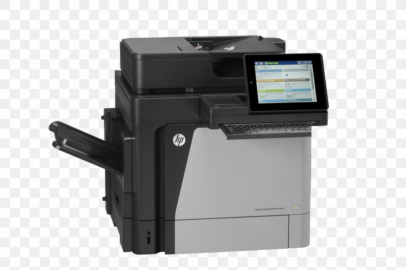 Hewlett-Packard Multi-function Printer HP LaserJet Enterprise Flow MFP M630h Printer, PNG, 3600x2400px, Hewlettpackard, Duplex Printing, Electronic Device, Electronics, Hardware Download Free