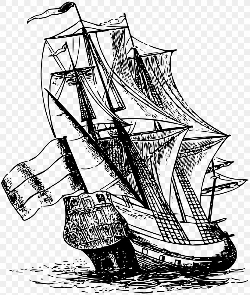 Netherlands Sailing Ship Clip Art, PNG, 2036x2400px, Netherlands, Art, Artwork, Barque, Black And White Download Free